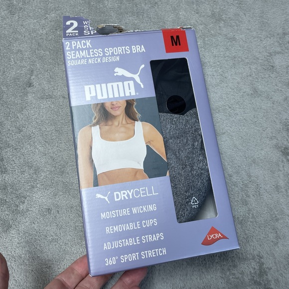 Puma Other - Puma Women's M Seamless Sports Bra White Lycra H0545